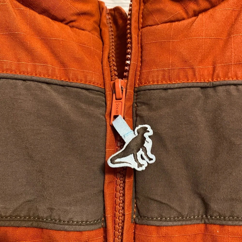Gymboree Puffer Vest Orange Brown Quilted Flannel Lined Full Zip Toddler 2T-3T